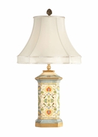 68174 Chelsea House 29.5in. Composite/Brass Kenton Accent Lamp with Silkette Shade and Handpainted Finish