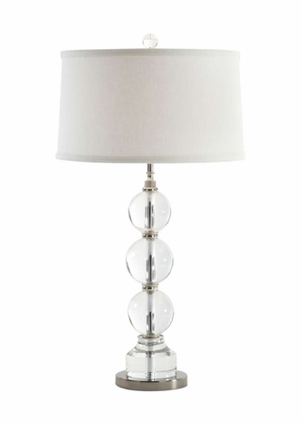 68253 Chelsea House Glass Ball Column Silver Accents Landers Table Lamp