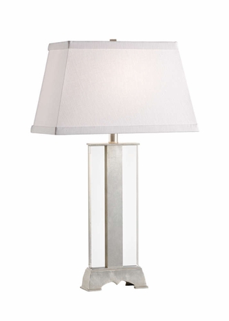 68708 Chelsea House Crystal And Metal Silver Leaf Decor And Mounting Pinnacle Lamp