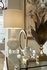 68775 Chelsea House 32in. Ceramic Astor Vase Lamp - Cream with Linen Shade and Cream Glaze/Clear Finish