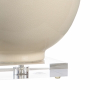 68775 Chelsea House 32in. Ceramic Astor Vase Lamp - Cream with Linen Shade and Cream Glaze/Clear Finish