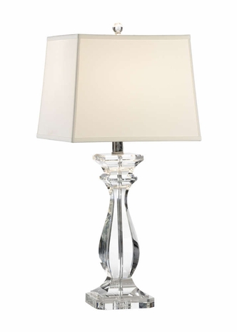 68805 Chelsea House 30in. Orlando Crystal Lamp with Linen Shade and Clear Finish