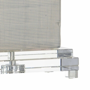 68886 Chelsea House 27.5in. Ceramic Huntington Lamp with Linen Shade and Hatched Glaze/Clear Finish