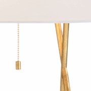 69022 Chelsea House 33.5in. Iron Cross Lamp - Gold with Silkette Shade and Antique Gold Leaf Finish