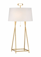 69022 Chelsea House 33.5in. Iron Cross Lamp - Gold with Silkette Shade and Antique Gold Leaf Finish