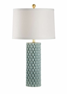 69035 Chelsea House 30.5in. Ceramic Potter Lamp - Celadon with Linen Shade and Celadon Crackle Glaze Finish