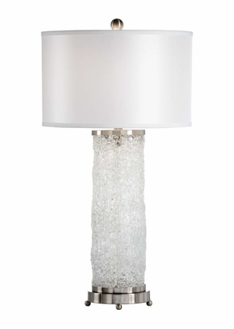69156 Chelsea House Glass & Metal Brushed Nickel Samson Lamp