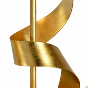 69233 Chelsea House 34.5in. Iron/Composite Ribbon Twirl Lamp with Linen Shade and Antique Gold Leaf/Black Finish