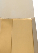 69258 Chelsea House 34.5in. Winfield Lamp - Alabaster with Linen Shade and Natural White/Coffee Bronze Finish
