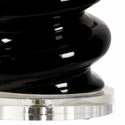 69307 Chelsea House Ceramic & Acrylic Black Glaze Spiral Lamp - Black