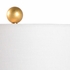 69389 Chelsea House 28.5in. Porcelain/Composite Hive Lamp - Blue with Linen Shade and White Glaze/Antique Gold Leaf Finish