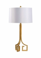 69407 Chelsea House 30in. Iron Corinth Lamp - Gold with Silkette Shade and Antique Gold Leaf Finish