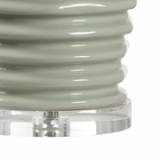 69481 Chelsea House 33.5in. Ceramic Colorado Lamp - Mint with Linen Shade and Mint Green Glaze/Clear Finish