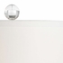 69481 Chelsea House 33.5in. Ceramic Colorado Lamp - Mint with Linen Shade and Mint Green Glaze/Clear Finish