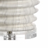 69482 Chelsea House 33.5in. Ceramic Colorado Lamp - Marblized with Linen Shade and White Marbled Glazed/Clear Finish