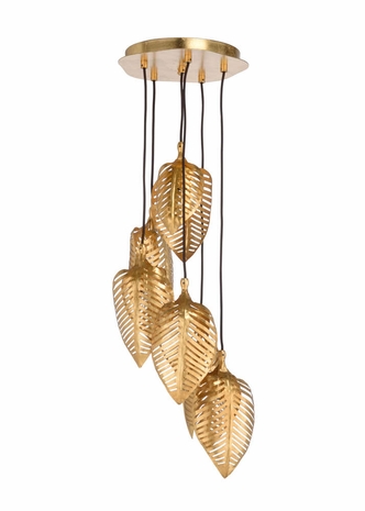 69577 Chelsea House Iron Antique Gold Leaf Garden Leaf Chandelier