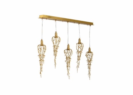 69594 Chelsea House Brass/Glass Antique/Clear Polesdon Lacy Chandelier