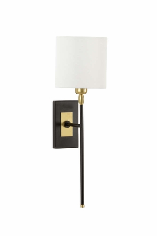 69595 Chelsea House Iron Antique Brass/Black Thigpin Sconce