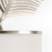 69612 Chelsea House Iron/Linen Fabric Antique Sliver Leaf/ White Double Palm Sconce - Silver