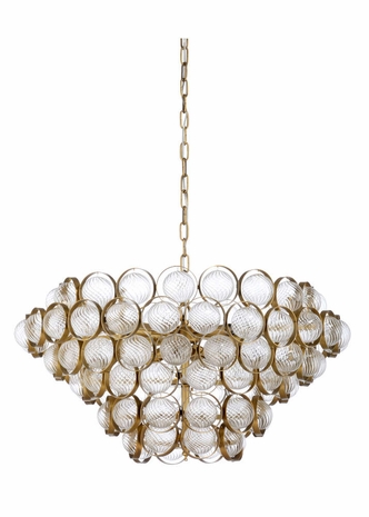 69613 Chelsea House 16in. Metal/Glass Milan Chandelier with Antique Brass/Clear Finish