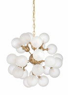 69624 Chelsea House 24in. Iron/Glass Manhattan Chandelier with Antique Brass/Milk Finish