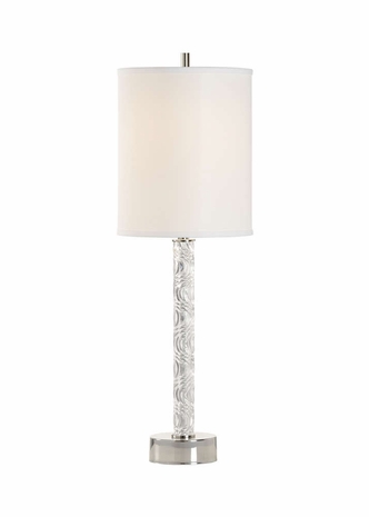 69690 Chelsea House Glass Clear Feng Column Lamp