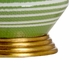 69716 Chelsea House 30in. Ceramic Hive Lamp - Green with Linen Shade and White Glaze/Antique Gold Leaf Finish