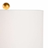 69716 Chelsea House 30in. Ceramic Hive Lamp - Green with Linen Shade and White Glaze/Antique Gold Leaf Finish