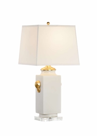 69760 Chelsea House Chinese Vase Lamp - White