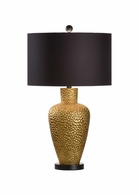 69779 Chelsea House 29.5in. Ceramic Athens Vase Lamp with Silkette Shade and Metallic Gold Glaze/Matte Black Finish