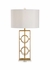 69839 Chelsea House 30.5in. Iron Dorset Lamp with Silkette Shade and Antique Gold Leaf/Clear Finish