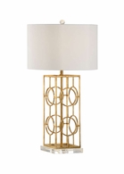 69839 Chelsea House 30.5in. Iron Dorset Lamp with Silkette Shade and Antique Gold Leaf/Clear Finish