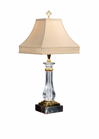 6989 Wildwood Lamps Acrylic Column Lamp with Polished Acrylic with Solid Brass and Marble