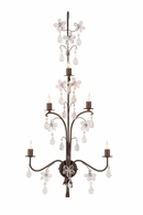 69914 Chelsea House 44in. Iron/Crystal Perennial Sconce with Bronze/Clear Finish