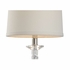 69915 Chelsea House 34in. Crystal Raleigh Buffet Lamp with Linen Shade and Clear Finish