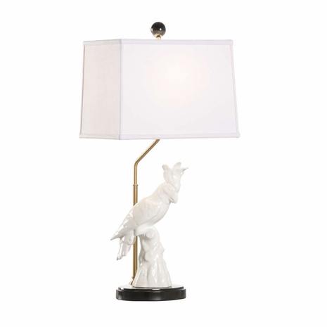 69918 Chelsea House Hope Parrot Lamp - White - Right Facing