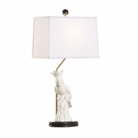 69919 Chelsea House Hope Parrot Lamp - White - Left Facing