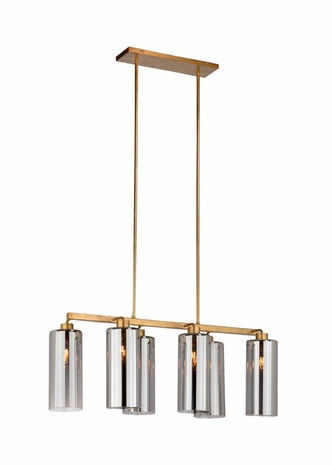 69982 Chelsea House Iron/Glass Antique Gold Leaf/Mercury Larson Chandelier
