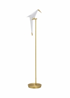 70021 Chelsea House 61in. Metal/Styrene Origami Bird Floor Lamp with Antique Brass/Cream Finish