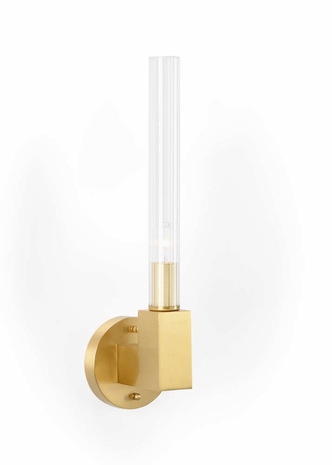 70022 Chelsea House Brass/Glass Antique/Clear Pamina Sconce - Single