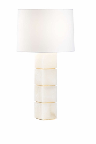 70026 Elizabeth Wicker Stacked Alabaster Lamp