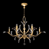 701240-SF3 Fine Art Lamps Beveled Arcs 57"W Round Chandelier with Gold Finish