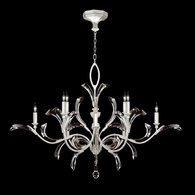 701240-SF4 Fine Art Lighting Beveled Arcs 57"W Round Chandelier with Silver Leaf Finish