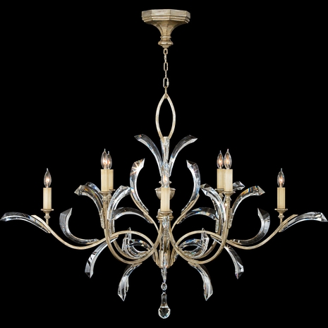 701240ST Fine Art Lighting Beveled Arcs 57"W Round Chandelier with Silver Finish