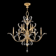 701340-SF3 Fine Art Lamps Beveled Arcs 56"W Round Chandelier with Gold Finish