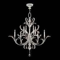 701340-SF4 Fine Art Lamps Beveled Arcs 56"W Round Chandelier with Silver Finish