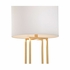 70141 Shayla Copas 38in. Metal/Marble Tower Buffet Lamp with Linen Shade and Brass/Natural White Finish