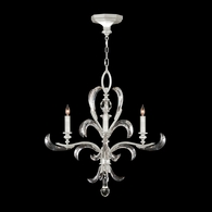 701540-SF4 Fine Art Lighting Beveled Arcs 28"W Round Chandelier with Silver Leaf Finish