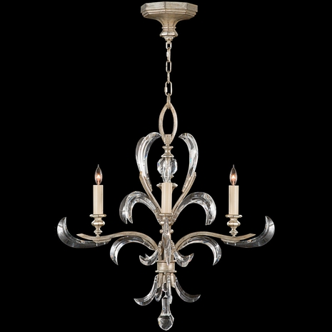 701540 Fine Art Lighting Beveled Arcs 28"W Round Chandelier with Silver Finish