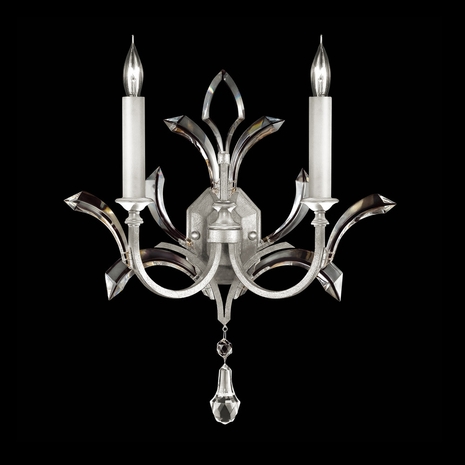 701850-SF4 Fine Art Lighting Beveled Arcs 22"H Sconce with Silver Leaf Finish